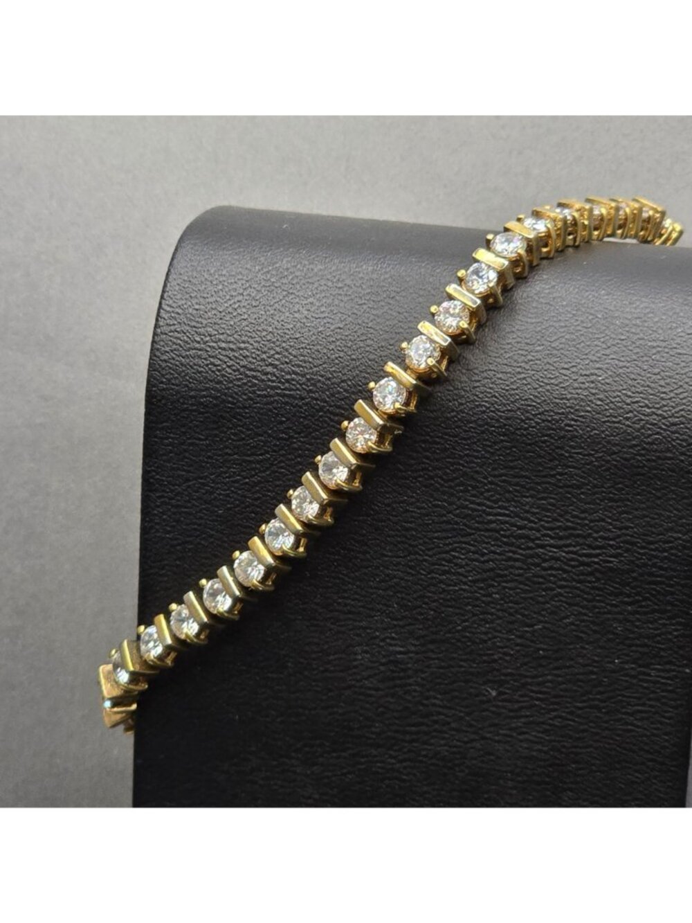 Vermeil Sterling Silver CZ Tennis Bracelet 7" Cubic Zirconia 925 - Picture 13 of 13
